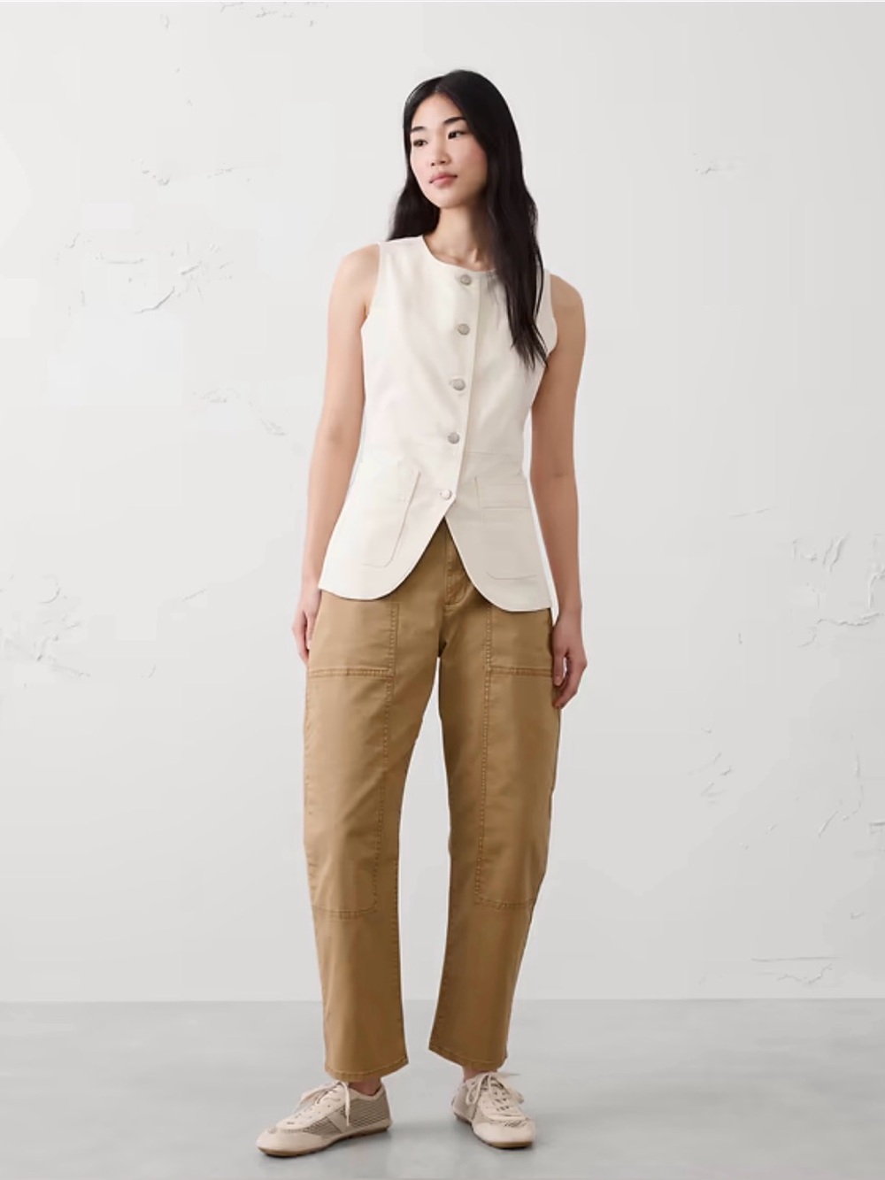 Banana Republic Factory Barrel-Leg Mid-Rise Utility Pant 12 | Airforce Khaki NWT